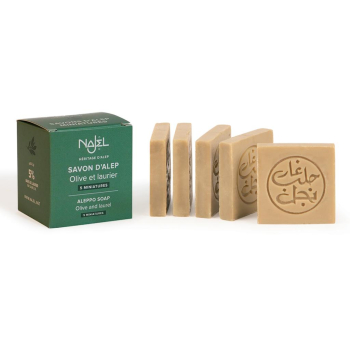 Savons d'Alep miniature 5% huile de baies de laurier (lot de 5)