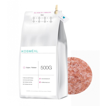 Sel Rose De l'Himalaya - Gros Sel - 500g - Emballage Écologique En Papier Kraft Blanc