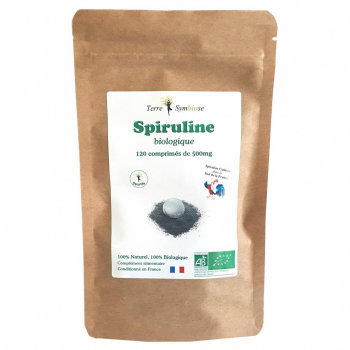 Spiruline Biologique Française - 120 comprimés 500 mg - Fer - Phytocyanine