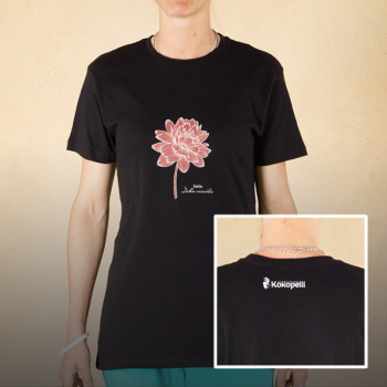 T-shirt mixte noir coton bio Monochrome Dahlia - XL