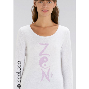 T shirt bio ZEN manches longues imprimé en France artisan mode éthique équitable fairwear vegan