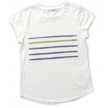 Tee-shirt écru coton biologique rayé