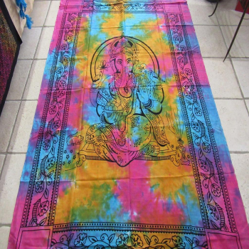 Tenture indienne Ganesh multicolore
