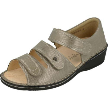 FINN COMFORT Sandale Classic doré talon 25 mm chaussant large