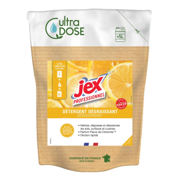 Jex Professionnel -Ultra dose nettoyant, désodorisant, parfumant et dégraissant -Parfum fleurs de citronnier -100% naturelle - 500 ml