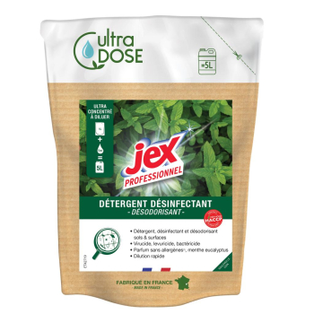 Jex Professionnel- Ultra dose nettoyant, désinfectant & désodorisant- Parfum menthe eucalyptus- Sans allergènes- 3en1 - 1L