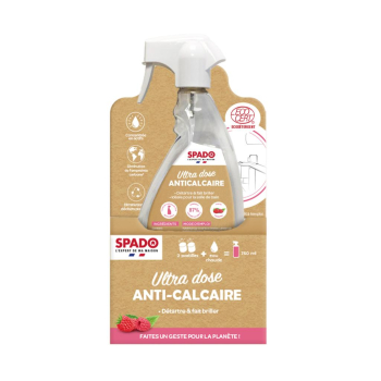 Spado - Starter kit anti calcaire - Nettoie et détartre - Ecocert - Parfum framboise - 750 ml