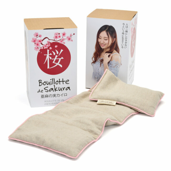 Bouillotte de Sakura en lin naturel