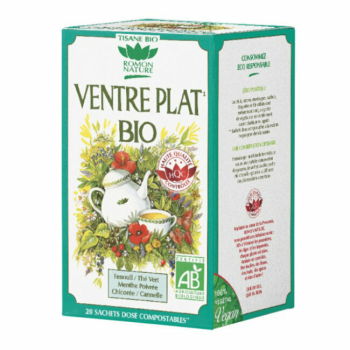 Tisane Ventre Plat bio - Fenouil, Thé vert - 20 sachets