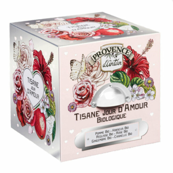 Tisane Jour d'Amour bio - Coffret cube métal 24 infusettes