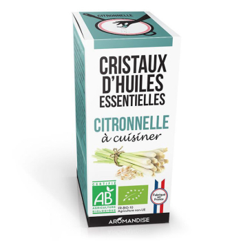 Cristaux d'huiles essentielles Citronnelle bio 10g