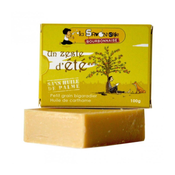 Savon "Un Zeste d'Eté" au petit grain bigaradier & huile de carthame 100% bio