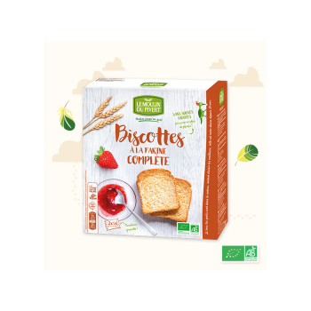 Biscottes à la farine complète bio et équitables