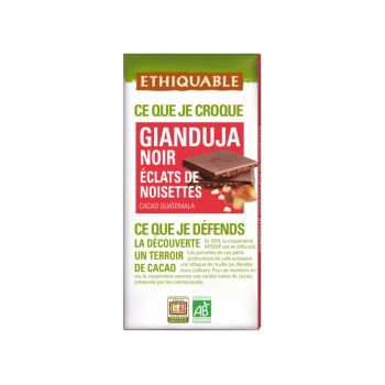 Chocolat Gianduja Noir Eclats de Noisettes bio & équitable