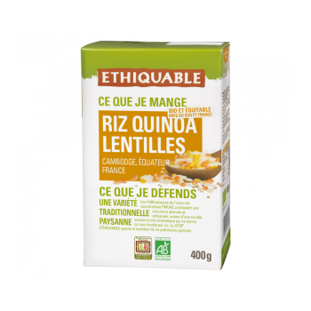 Riz - Quinoa - Lentilles corail et jaunes bio & équitable