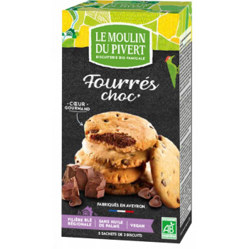 Biscuits Fourrés au chocolat noir et pépites de chocolat bio & vegan