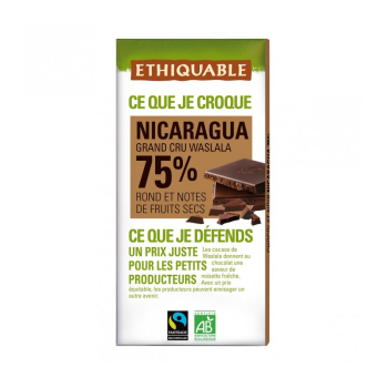 Chocolat Noir Grand Cru 75% bio & équitable