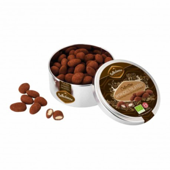 Amandes truffées au Cacao bio et équitable - Boîte métal 150g
