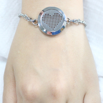 Bracelet bijoux aroma diffuseur de parfum motif Cœur Pixel