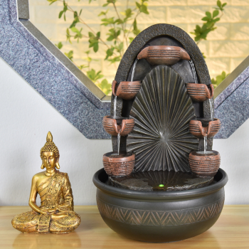Fontaine d'intérieur Chakra décoration zen avec éclairage Led
