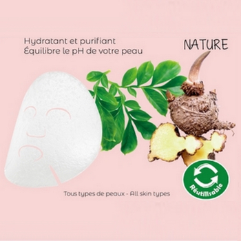 Masque hydratant en Konjac 100% naturel réutilisable