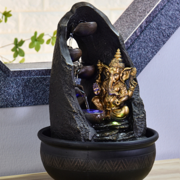 Fontaine d'intérieur Ganesh Mystic avec éclairage Led