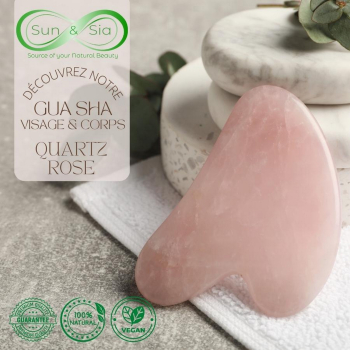Roulleau de massage + Gua Sha accessoires beauté en quartz rose