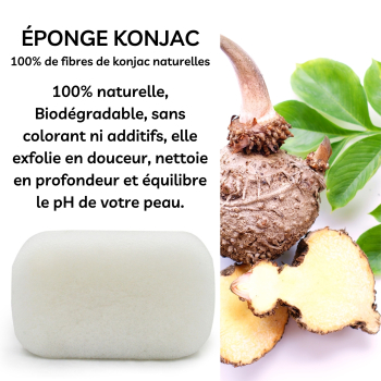 Eponge Konjac pour le corps 100% naturelle vrac sans emballage