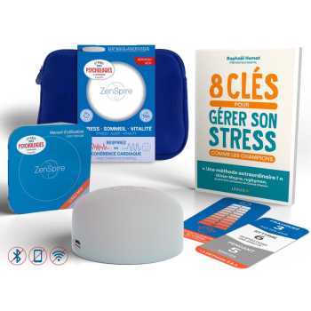 PACK 1 ZENSPIRE & LIVRE 8 CLÉS POUR GÉRER SON STRESS COMME LES CHAMPIONS & Formation e-learning Apprendre la Cohérence cardiaque