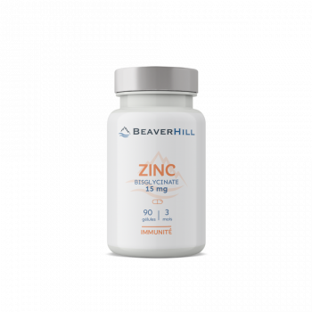 ZINC 15 mg - chélaté BISGLYCINATE - Immunité, Ongles, Peau, Cheveux