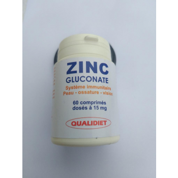 Zinc 60 comprimés de 15 mg (1/jour 2 mois)