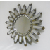 Miroir soleil royal avec éclats de miroir et fleurs de lys agenté  51X51X2 CM