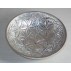 Plat coupe en métal argenté EPNS motif Fleur de Vie 20X4.5 cm