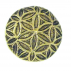 Bouton de meuble géométrie Fleur de Vie en laiton poli vernissé D. 3 cm
