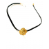 Tour du cou camélia noir. Collier artisanal en bouton ancien
