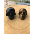 Duo mini crânes de Meditation Obsidienne et Oeil de Tigre 