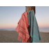 Fouta hammam coton bio, Almond, serviette plage & bain 90x160 cm