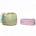 Kit Naissance Rose - 10 Lingettes Bambou + Pochon en Coton Bio + Filet de Lavage Coton Bio