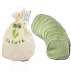 kit naissance vert clair - 10 Lingettes bambou + pochon en coton Bio + filet de lavage coton bio