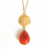 Collier fleur de Vie et goutte Cornaline