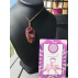 Collier Flamingo Vibes Agate mousse rouge