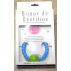 Bracelet de dentition silicone hochet - bleu/vert