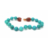 Bracelet pierre naturelle - Howlite teintée bleue turquoise