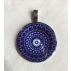Pendentif Mandala bleu  15 en 1 argenté 