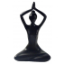 Statuette en Porcelaine Posture du Lotus Anjali Mudra Noir mat 20 cm