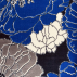 Etole grandes pivoines bleu électrique en pure cachemire indien