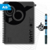 WHYNOTE® A5 NOIR - Bloc-Notes pages à lignes / Réutilisable à l'infini