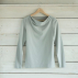 Tee-shirt col bénitier FIGA gris perle 100% coton bio fabriqué en France