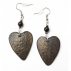 Boucles d'oreilles Autruche Cœurs Bronze 