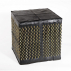 Pouf carré Stick en chambre à air recyclée et bambou